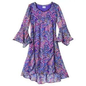 D-Signed Disney Dress Girls Size M (10/12) Girl Meets World Purple Paisley
